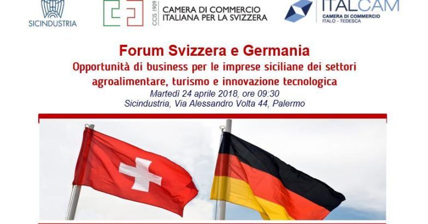 Forum Svizzera Italia e Germania a Palermo il 24 aprile