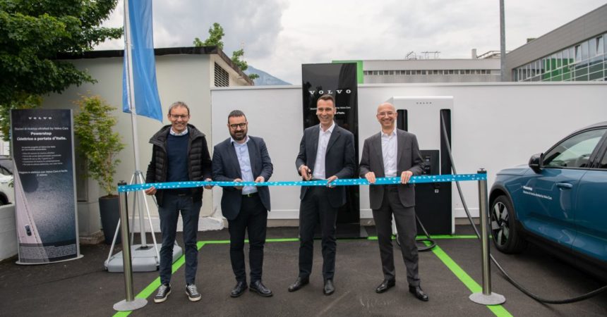 Volvo, inaugurata la prima stazione di ricarica veloce in Trentino