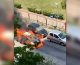 Palermo, auto si incendia in strada. Tragedia sfiorata