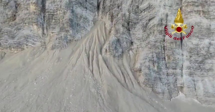 Frana sulla sommità del Monte Pelmo nel Cadore