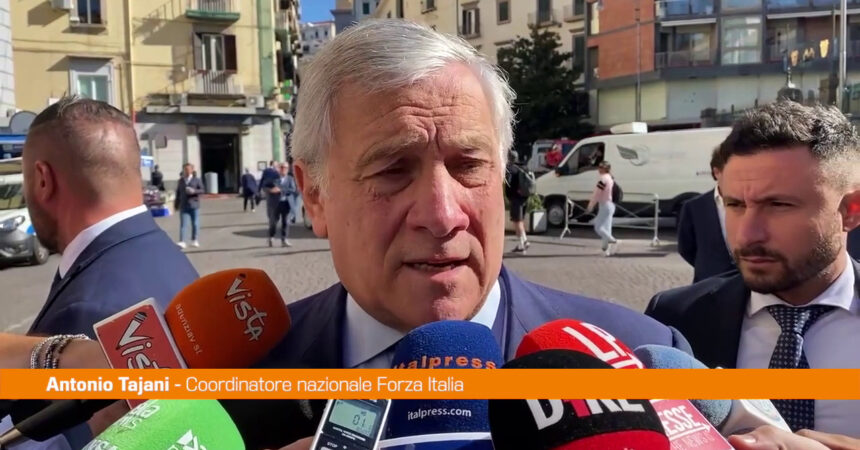 Tajani “Noi uniti e sullo stesso palco, centrosinistra diviso”
