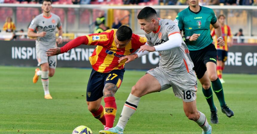 Il Lecce torna alla vittoria: 1-0 contro l’Udinese