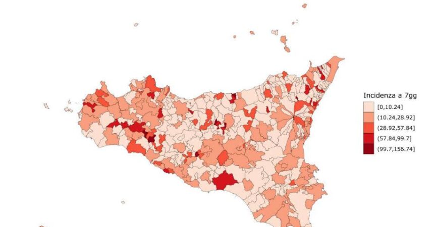 Covid, in Sicilia -5,6% di nuovi casi nell’ultima settimana
