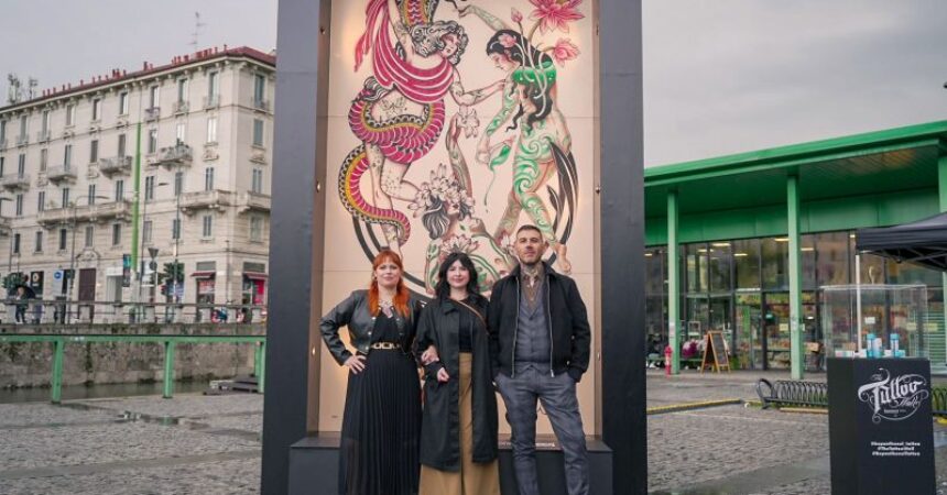 In mostra a Milano il tattoo-murales più grande al mondo