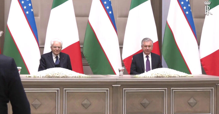 Mattarella firma intese con il presidente dell’Uzbekistan