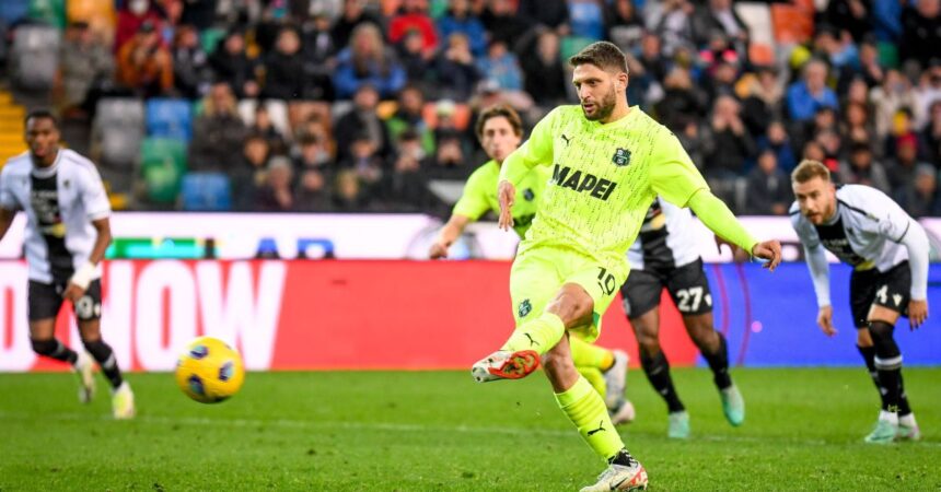 L’Udinese non sa più vincere, il Sassuolo rimonta con Berardi