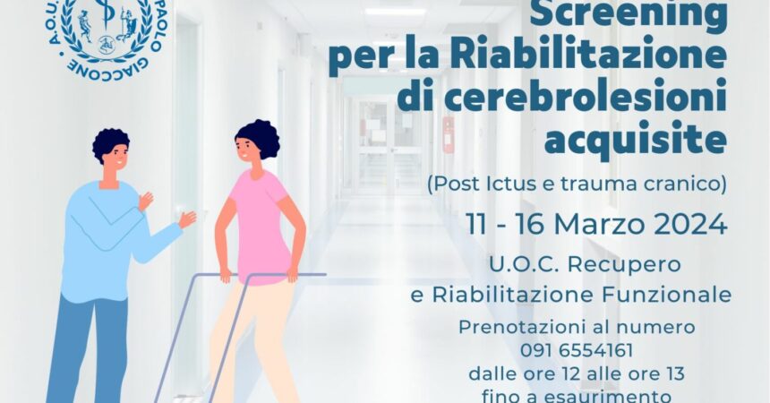 Riabilitazione, settimana di screening gratuito al Policlinico di Palermo