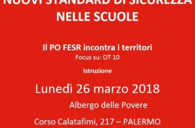 Fondi europei: lunedì 26 a Palermo incontro territoriale del Po Fesr Sicilia su istruzione ed edilizia scolastica