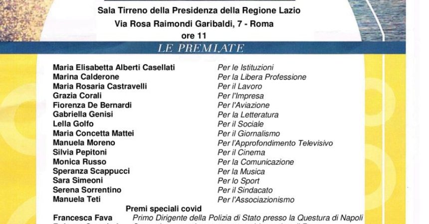 Premio “Il giorno dopo: Donna tutto l’anno” a 18 eccellenze italiane
