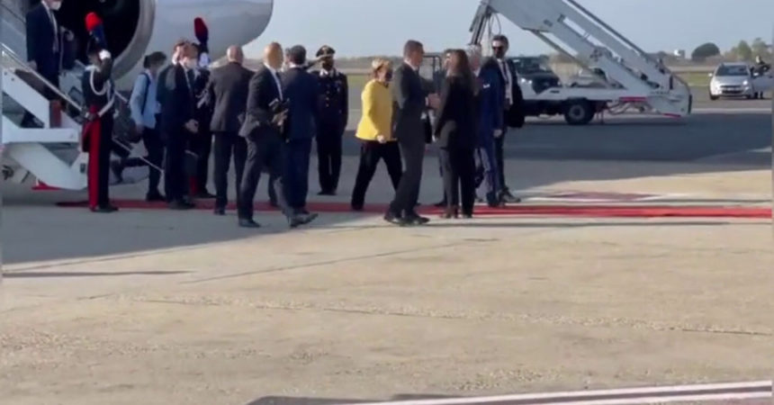 G20, l’arrivo di Angela Merkel a Roma