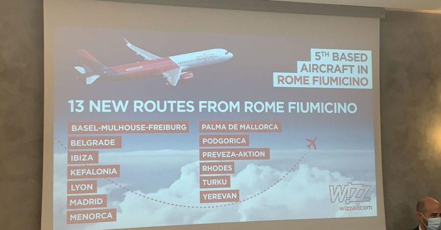 Wizz Air annuncia 13 nuove rotte da Roma Fiumicino e un quinto aereo