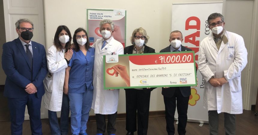 PAC2000A Conad dona 71 mila euro all’Ospedale Di Cristina di Palermo