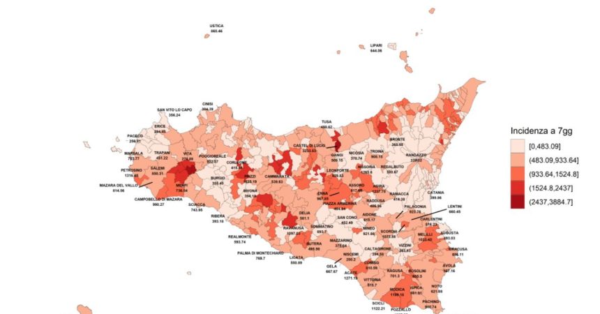 Covid, in Sicilia curva epidemica e ospedalizzazioni ancora in discesa