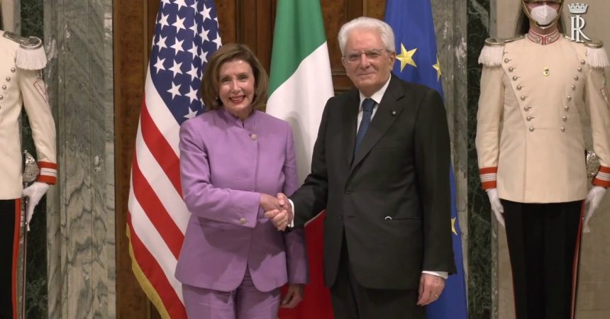 Mattarella incontra Speaker Camera Usa Nancy Pelosi