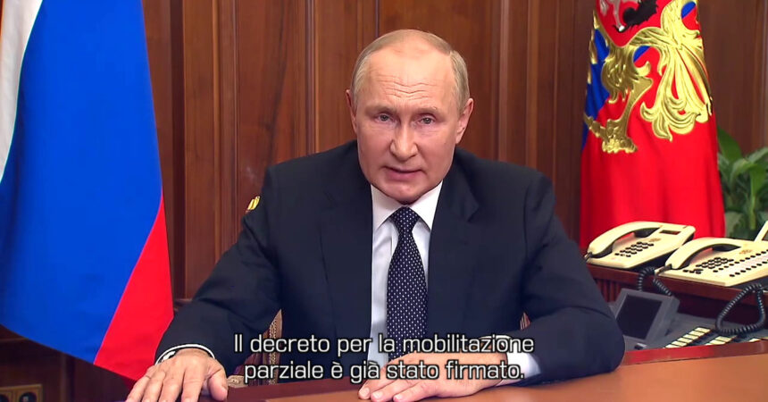 Putin “Al via mobilitazione parziale, l’Occidente vuole distruggerci”