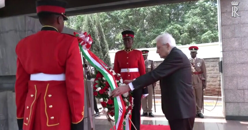 Kenya, Mattarella depone una corona al Mausoleo del Primo Presidente