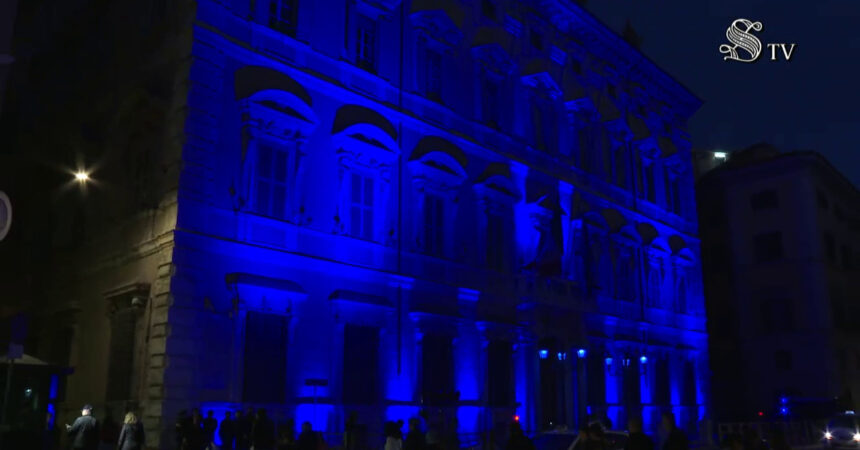 Autismo, la facciata di Palazzo Madama s’illumina di blu