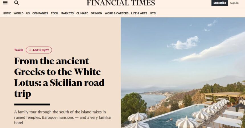Lode alla Sicilia dal Financial Times, dagli antichi greci al loto bianco