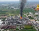 Distilleria in fiamme a Faenza, le immagini