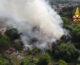 Incendio rifiuti a Roma, ricognizione dei droni dei Vigili del Fuoco