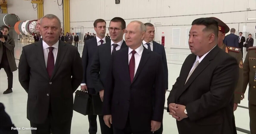 Putin e Kim Jong-un visitano cosmodromo russo