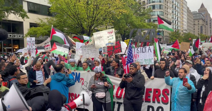 In migliaia manifestano a Washinton in favore della Palestina